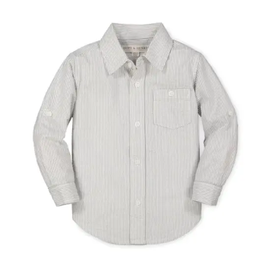 Hope & Henry Boys' Poplin Button Down Shirt, Kids image {20}
