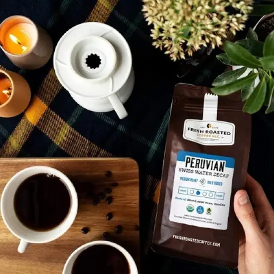 Fresh Roasted Coffee, Organic Peruvian Decaf, Whole Bean image {3}