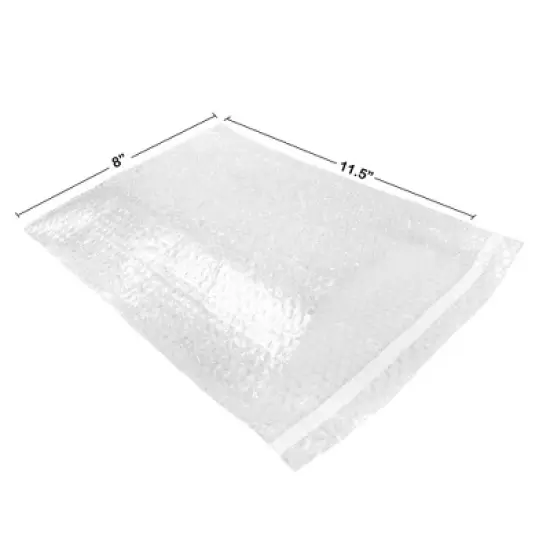 UOFFICE Pack of 350 Clear Bubble Out Bags 8" x 11.5" Self-Sealing Envelopes image {1}