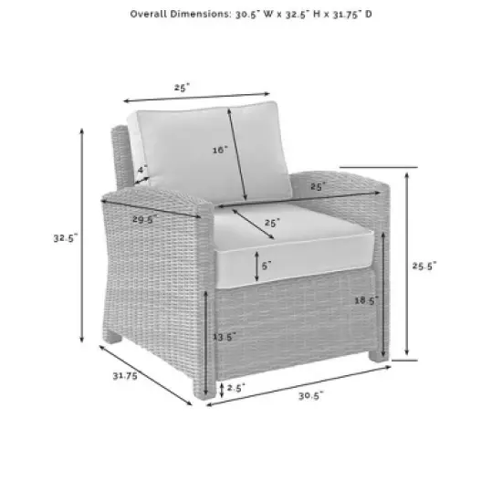 Bradenton 5pc Outdoor Wicker Arm Chair & Fire Table Set - Crosley
 image {16}