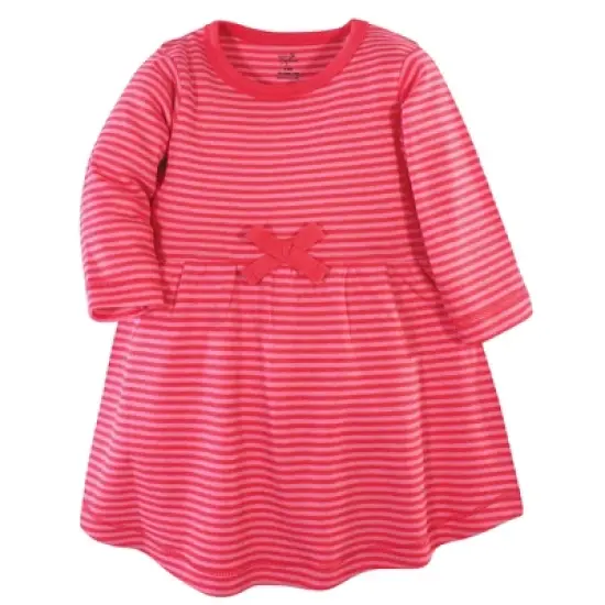 Touched by Nature Baby and Toddler Girl Organic Cotton Long-Sleeve Dresses 2pk, Bright Flowers image {1}