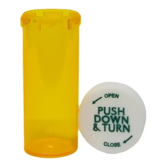 ColorSafe 8 Dram Amber Vial with Child-Resistant Cap (CRC) image {1}