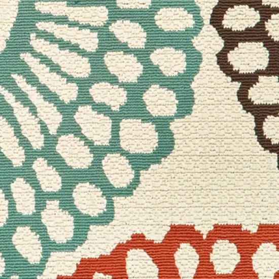 Mia Floating Medallion Patio Rug Beige/Blue image {8}