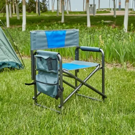 KTMBDW Oversized Padded Folding Outdoor Chair with Storage Pockets and convenient side table for indoor, Outdoor Camping, Picnics and Fishing image {2}