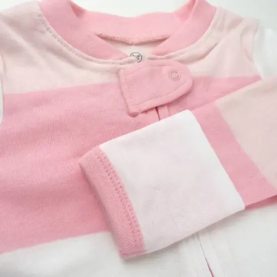 Honest Baby 2pk Jumbo Sleep N' Play - Pink Striped image {1}