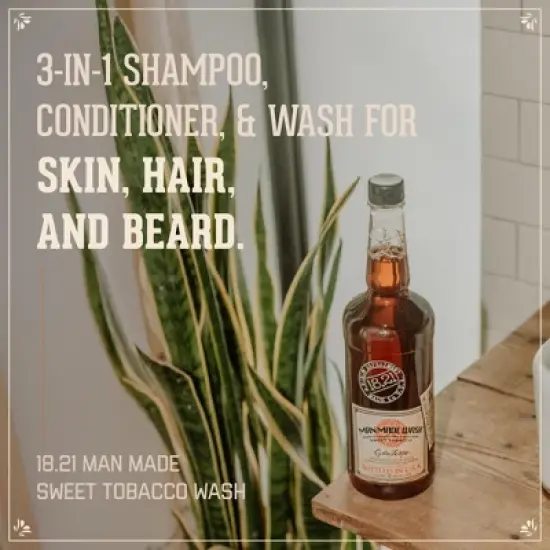 18.21 Man Made Sweet Tobacco 3-in 1 Mens Shampoo+Conditioner+Body Wash, 32 oz image {1}