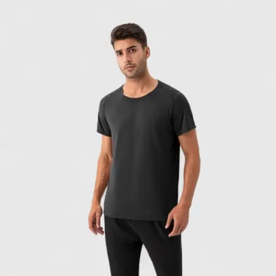 Anna-Kaci Active Men's Short Sleeve Performance T-Shirt with Breathable Mesh Fabric and Relaxed Athletic Fit image {1}