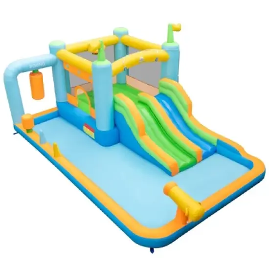 Costway Inflatable Water Slide Giant Kids Bounce House Park Splash Pool without Blower image {9}