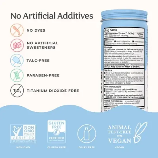Wonderbelly Digestive Antacid Tablets - Vanilla Bean - 60ct image {3}