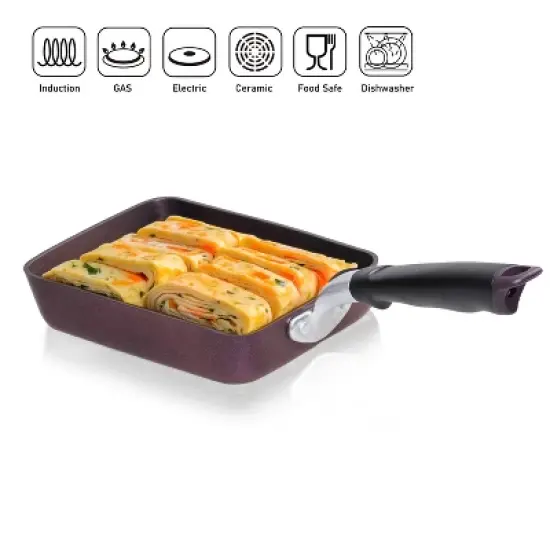 TECHEF Tamagoyaki Japanese Omelette Pan/Egg Pan - Medium/Purple image {3}