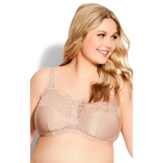 Women's Plus Size  Lace Soft Cup Wire Free Bra - beige | AVENUE image {21}