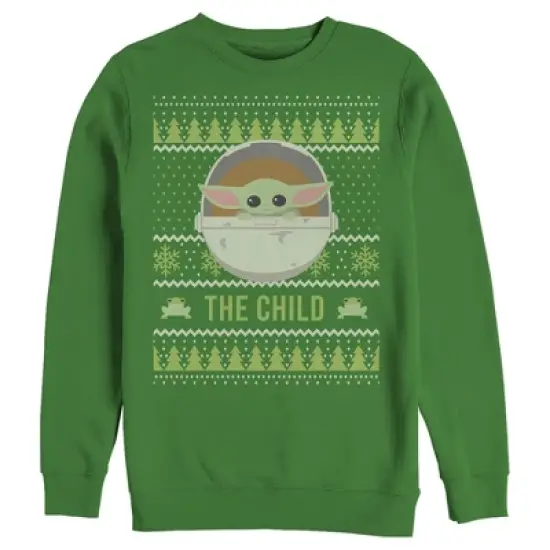 Men's Star Wars The Mandalorian The Child Ugly Christmas Frog Sweatshirt image {3}