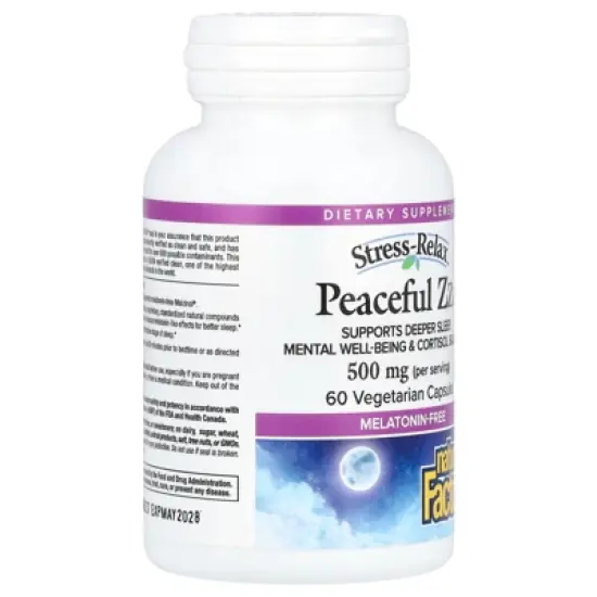 Natural Factors Stress-Relax&reg;, Peaceful ZZZ, 60 Vegetarian Capsules (250 mg per Capsule) image {3}