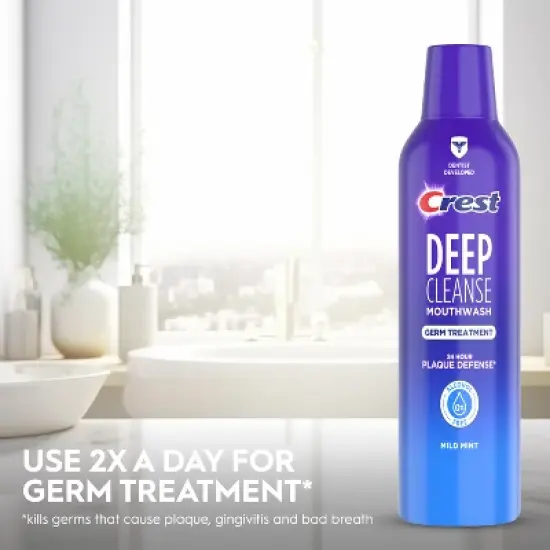 Crest Deep Cleanse Germ Treatment Mouthwash Mild Mint - 475mL image {4}