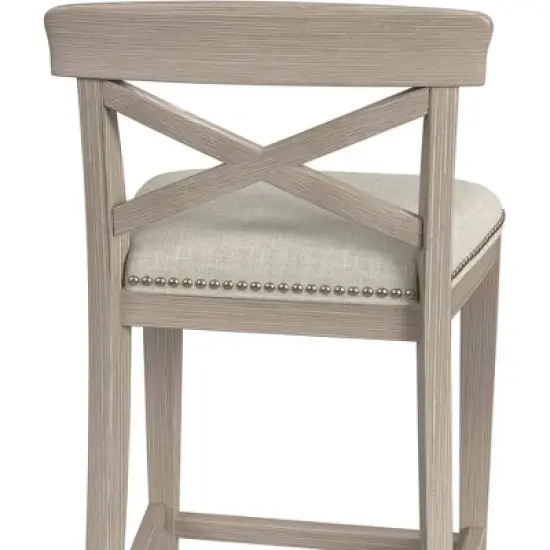 Set of 2 26" Bayview NonSwivel Counter Height Barstool White/Silver - Hillsdale Furniture image {8}