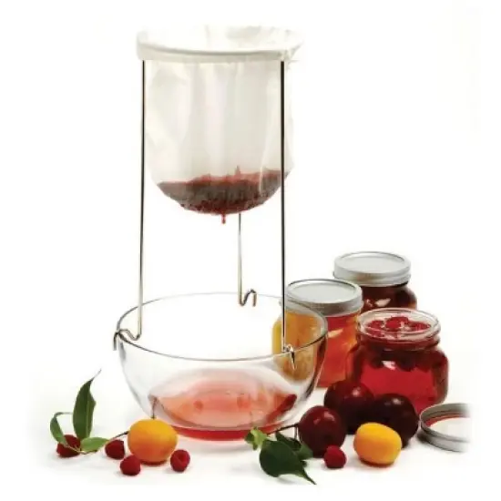 Norpro Jelly Strainer Set - Stainless Steel Frame Stand with Reusable Cotton Bag image {1}
