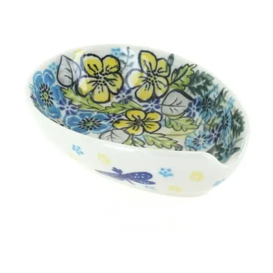Blue Rose Polish Pottery 89 Vena Small Spoon Rest image {1}