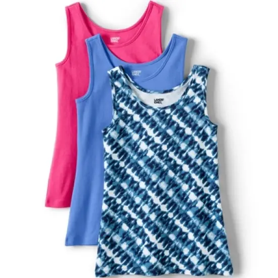 Lands' End Women's Cotton Interlock Tank 3 Pack image {4}