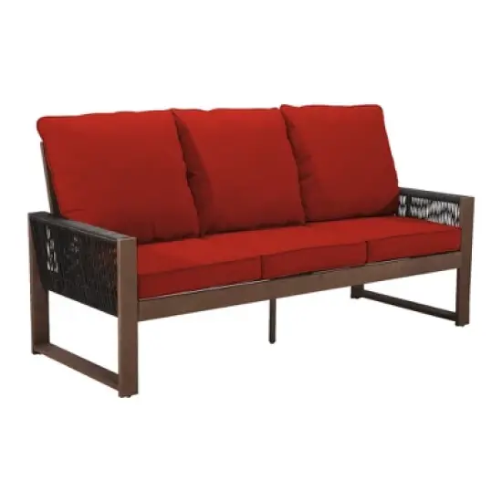 YARDSIGHT Durable Wooden Patio Sofa with Soft, Removable Cushions for Outdoor Living image {11}