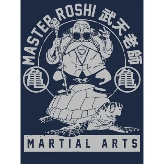Dragon Ball Z Master Roshi Turtle School Men's Navy Heather T-shirt image {1}