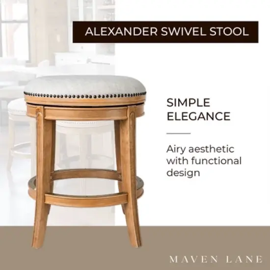 Maven Lane Alexander Backless Swivel Kitchen Stool image {2}