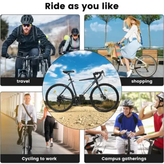 KTMBDW 700Cx28 Road Bike, 16 Speeds Sport Bike, Light Weight Aluminum Frame, Racing Bike for Men Women Adult Bicycle image {2}