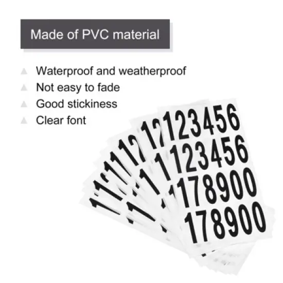 Unique Bargains Office Home Warehouse Self-Adhesive 12345178900 Mailbox Number Stickers 20 Sheets image {2}