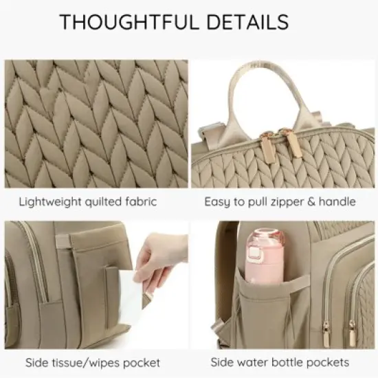 Itopfox Lightweight Stylish Diaper Backpack for Boys Girls & Baby Travel Essentials with Changing Pad & Insulated Pocket image {1}