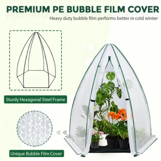 EAGLE PEAK Hexagon Greenhouse 63"x63"x72", Agricultural Bubble Film Cover image {2}