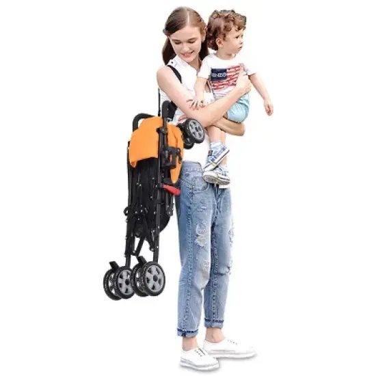Infans Folding Lightweight Baby Toddler Umbrella Travel Stroller w/ Storage Basket image {2}