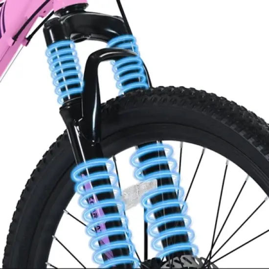 DSVIMOY Mountain Bike for Teenagers Girls Women, 21 Speeds with Dual Disc Brakes and 100mm Front Suspension, Pink, 66*24.8*35 image {3}