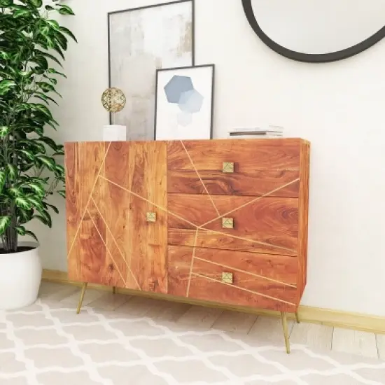 Modern Metal Buffet Brown - Olivia & May image {8}