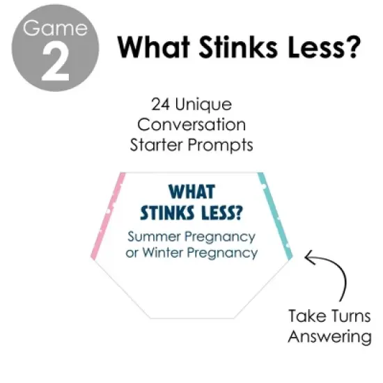 Big Dot of Happiness Colorful Baby Shower - Baby Shower Conversation Starter - 2-in-1 Dirty Diaper Game - Set of 24 image {5}