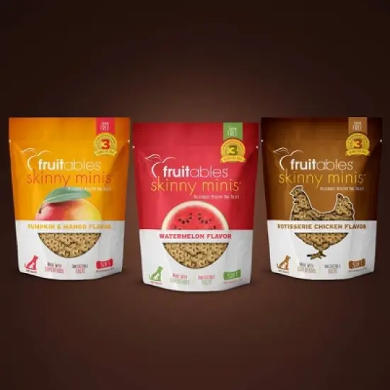 Fruitables Skinny Minis Grilled Bison Flavor Healthy Low Calorie Chewy Dog Treats - 12oz image {5}