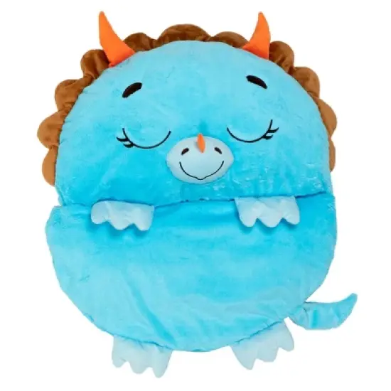 Happy Nappers: Pillow & Sleepy Sack: Medium - Triceratops Timmy - 54 x 20", 2-In-1: Plush Dinosaur Opens Into Sleeping Bag, Soft, Play & Nap, Kids 3+ image {7}