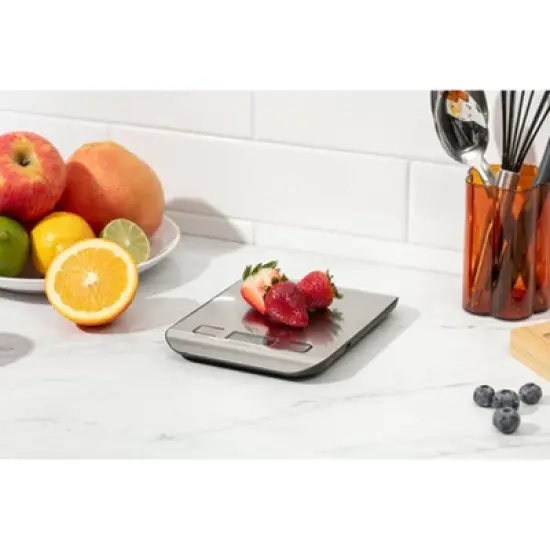 Digital Food Scale &ndash; 11 LB Capacity, Tare Function, Stainless Steel, LCD Display, 2 AAA Batteries Included, Ideal for Cooking, Baking, and Kitchen Use image {1}