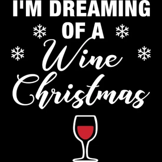 Men's Design By Humans Dreaming of Wine Christmas T-shirt - Funny Gift for Mom By cottonnerd Tank Top image {1}