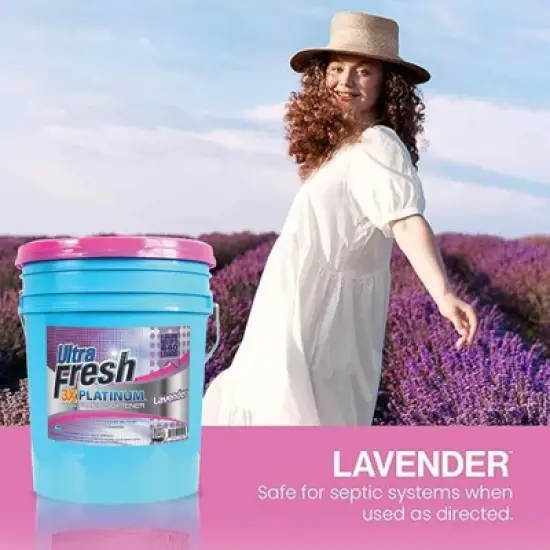 Ultra Fresh Platinum Fabric Softener for Laundry up to 640 Loads, Lavender, 5 Gallons - Fabric Odor Remover to Wash Clothes and Sheets image {4}