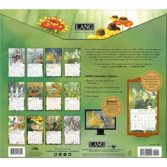 Lang 2024 Wall Calendar 24"x12" Songbirds image {2}
