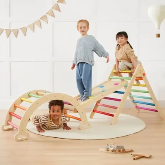 Tiny Land&reg; 7-in-1 Rainbow Climbing Set image {1}