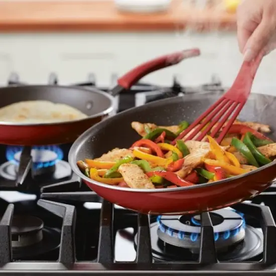Rachael Ray Cook + Create Aluminum Nonstick Frying Pan Set 2pcRed image {1}