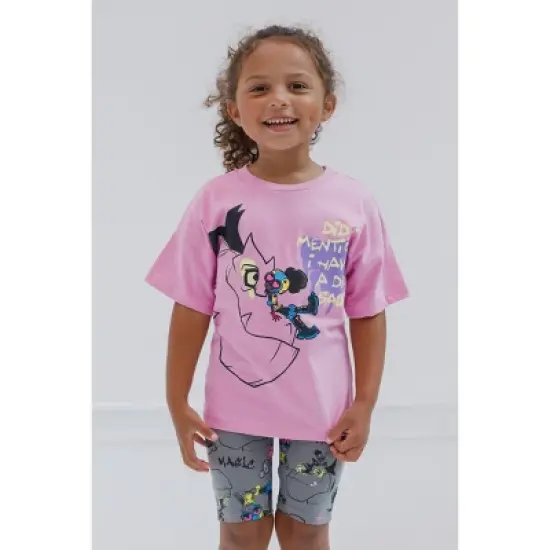 Marvel Moon Girl and Devil Dinosaur Girls T-Shirt and Bike Shorts Outfit Set Little Kid to Big Kid image {1}