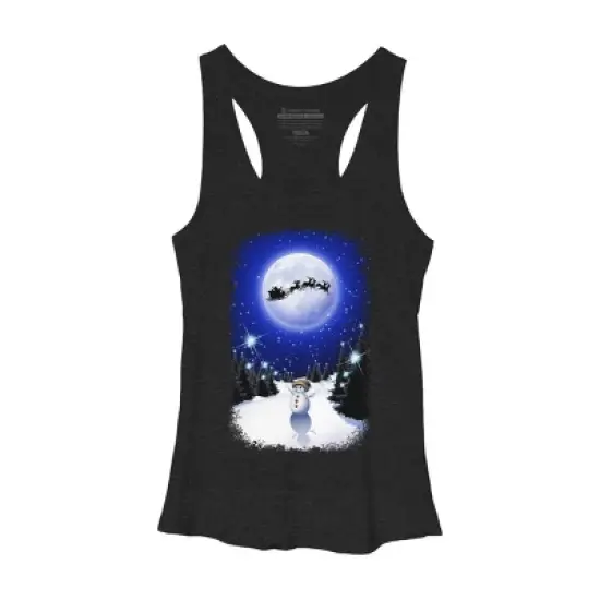 Women's Design By Humans Magical Snowman's Christmas Eve By BluedarkArt Racerback Tank Top image {3}