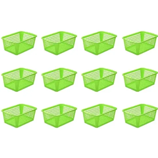 YBM HOME Plastic Perforated Storage Basket Bin Office Drawer, Shelf Desktop CountertopTray Organizer 32-1184, Pack of 12 image {11}