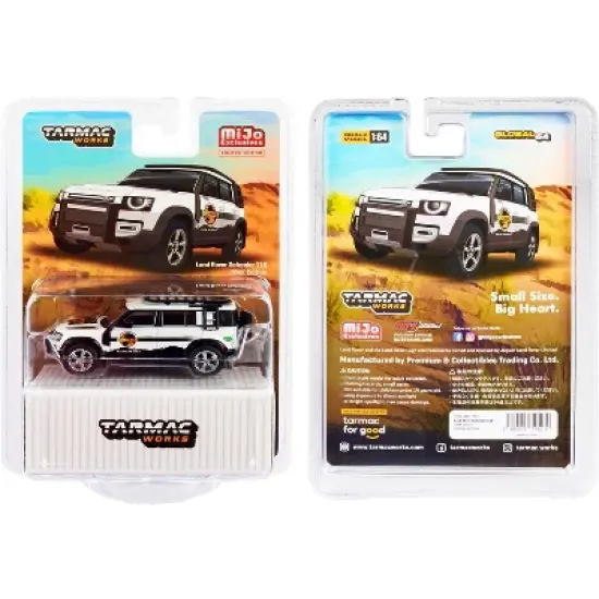 Land Rover Defender 110 Trek Edition with Roof Rack White Met. w/Graphics "Palm Springs" 1/64 Diecast Model Car by Tarmac Works image {2}