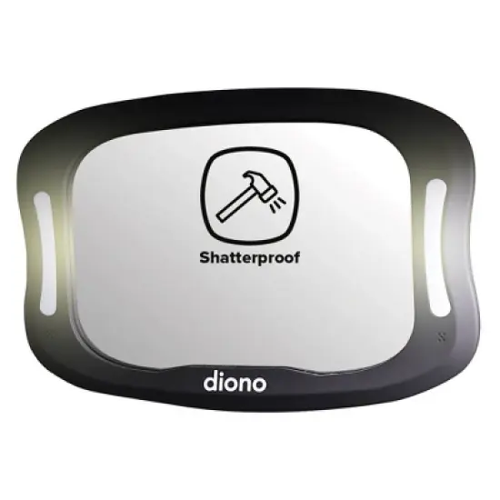 Diono Easy View XXL Baby Car Mirror, Extra Wide View, For Rear Facing Infant, LED Night Light, Black image {8}