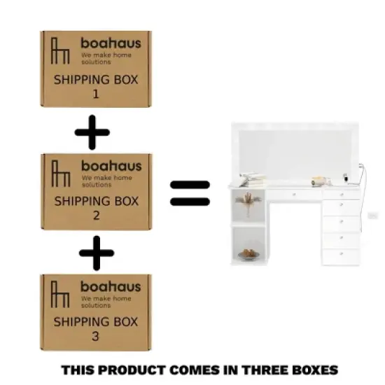Emmy Lighted Makeup Vanity - Boahaus image {8}