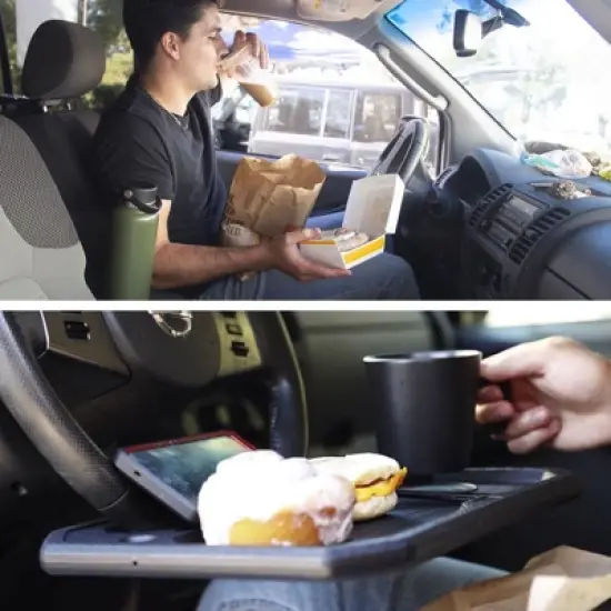 Mount-It! Car Table That Works as a Food Tray for Car and Car Desk for Laptop | Table Tray Fits on Any Steering Wheel Within Our Dimensions image {3}