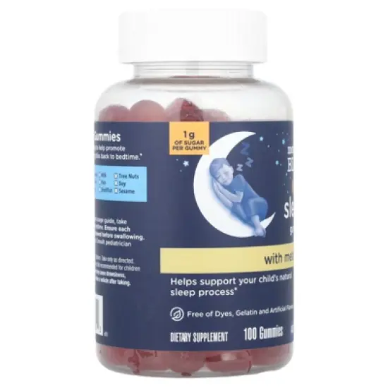 Mommy's Bliss Kids Sleep Gummies With Melatonin, Ages 3 Years+, Strawberry, 1 mg, 100 Gummies image {3}