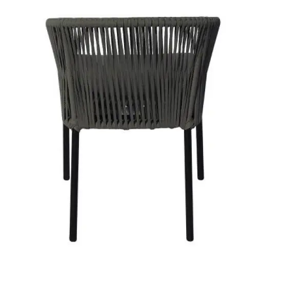 Courtyard Casual Osborne Black Aluminum Outdoor Dining Chairs, 2 pc set with Cushions image {5}